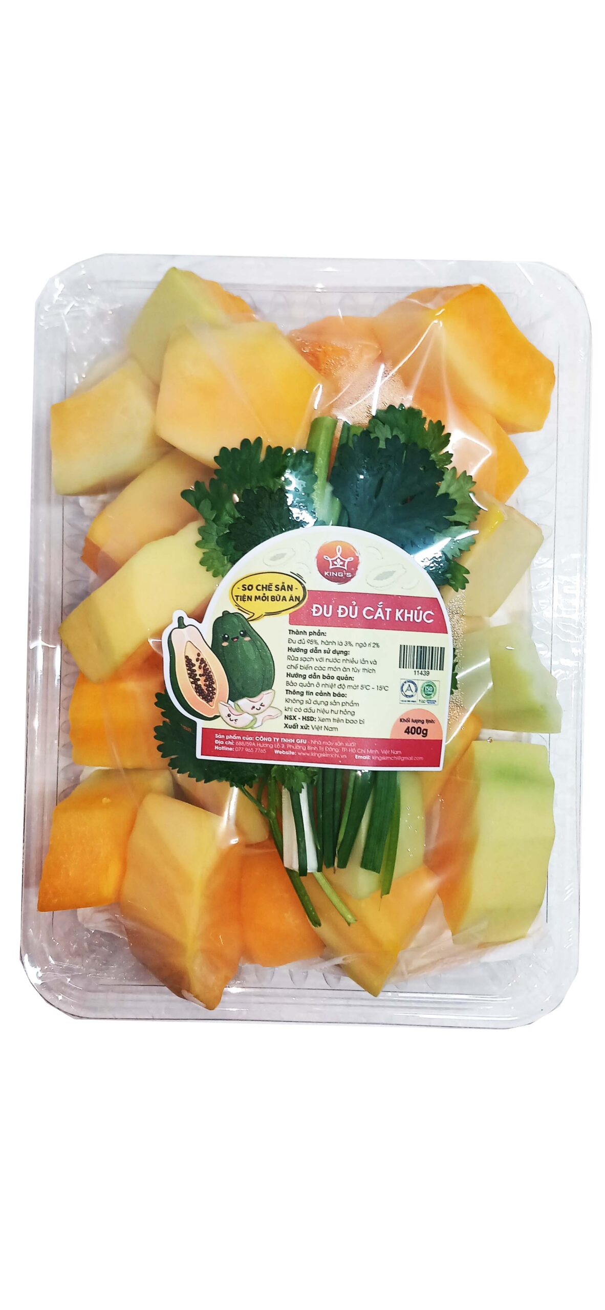 Pre-prepared Papaya
