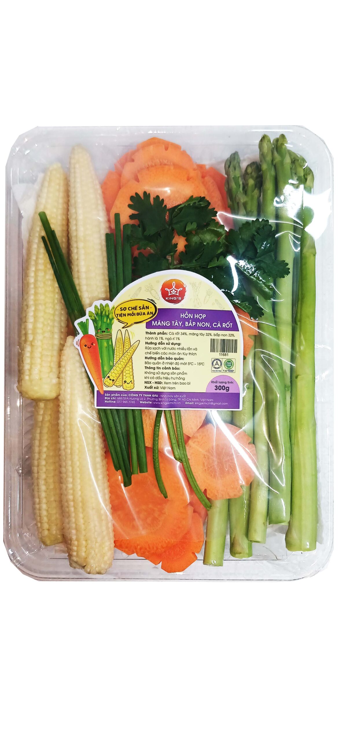 Pre-prepared Asparagus, Baby Corn & Carrot Mix