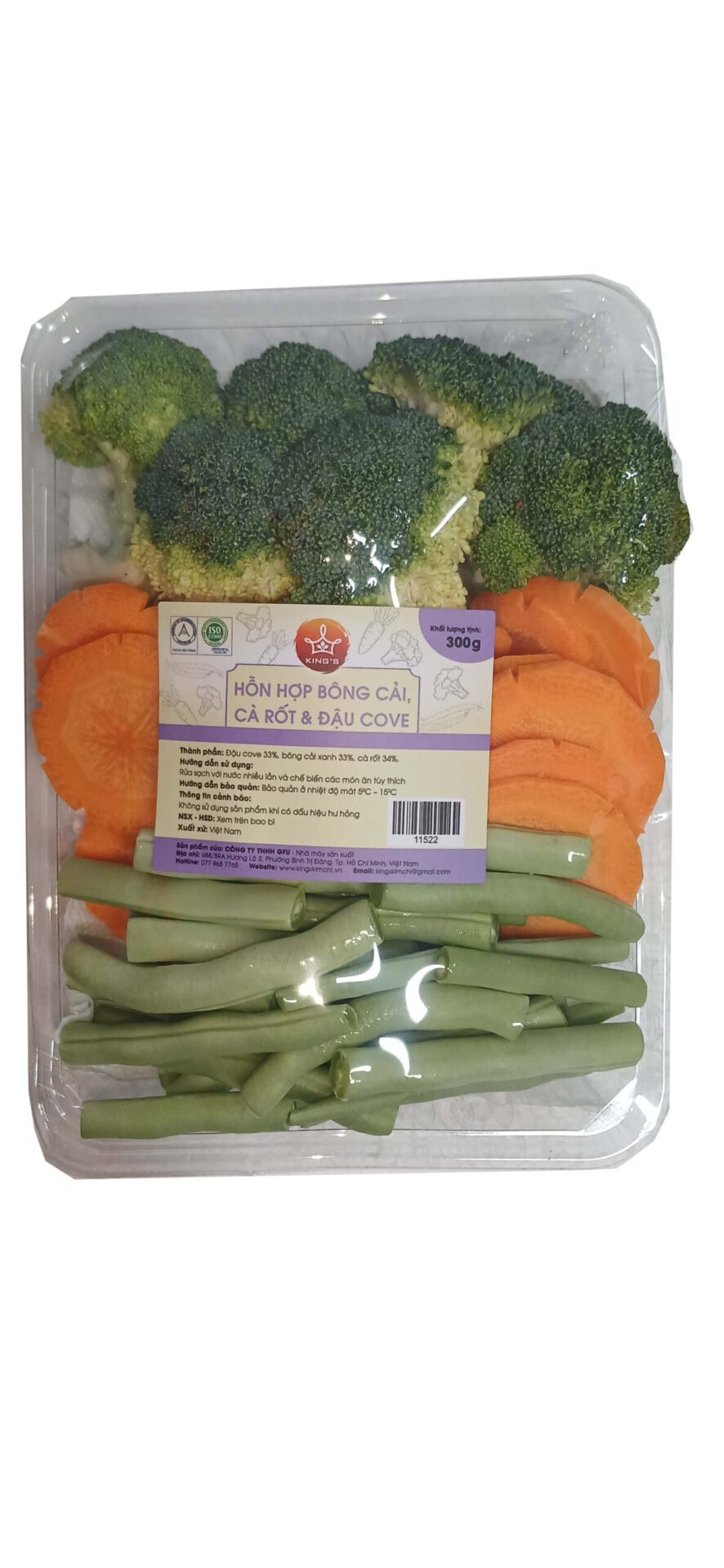 Pre-prepared Broccoli, Carrot & Green Bean Mix