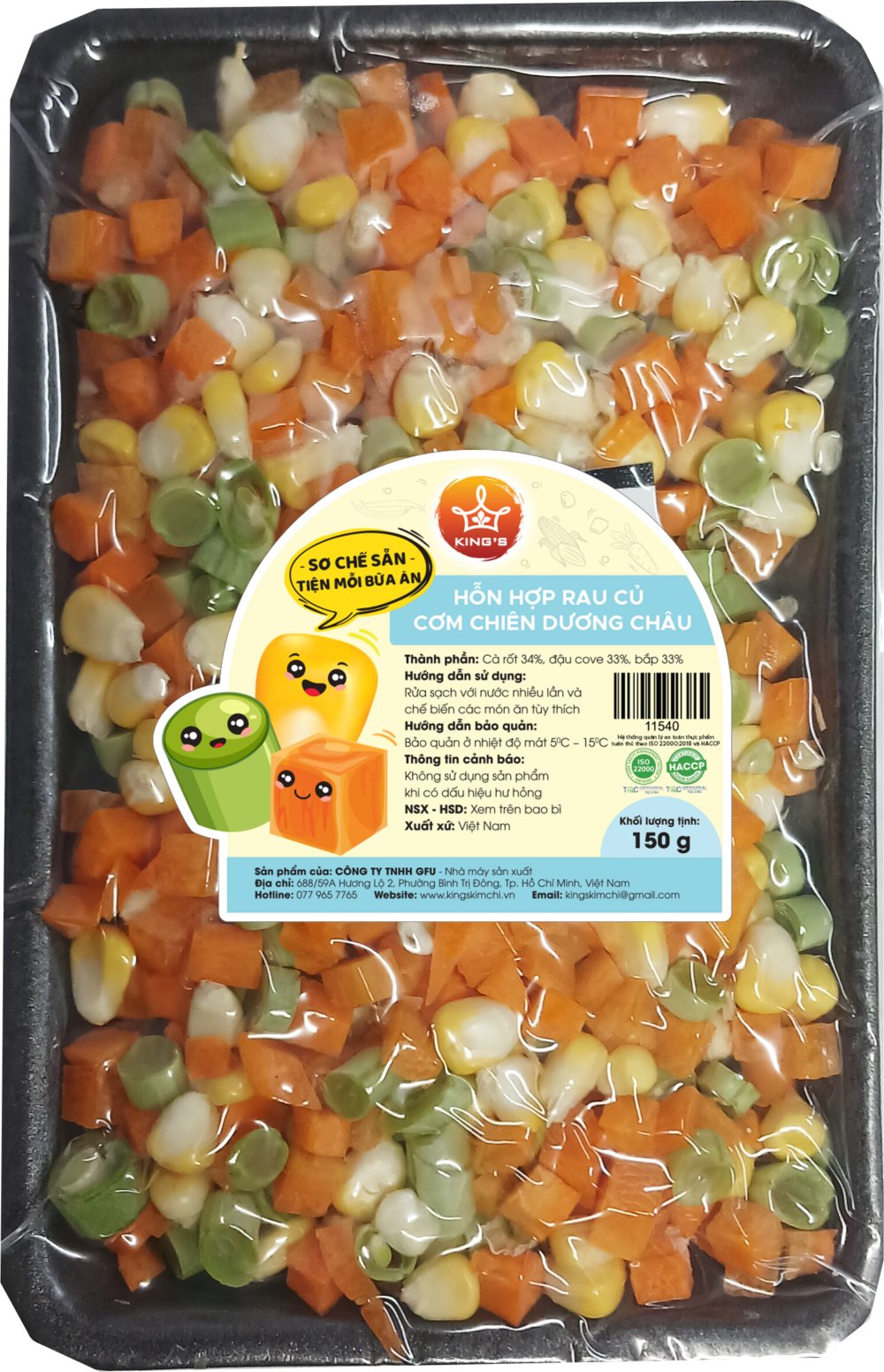 Pre-prepare Fried Rice Vegetable Mix