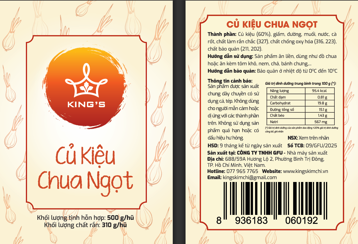Sweet & Sour Pickled Scallion Bulbs 500 g