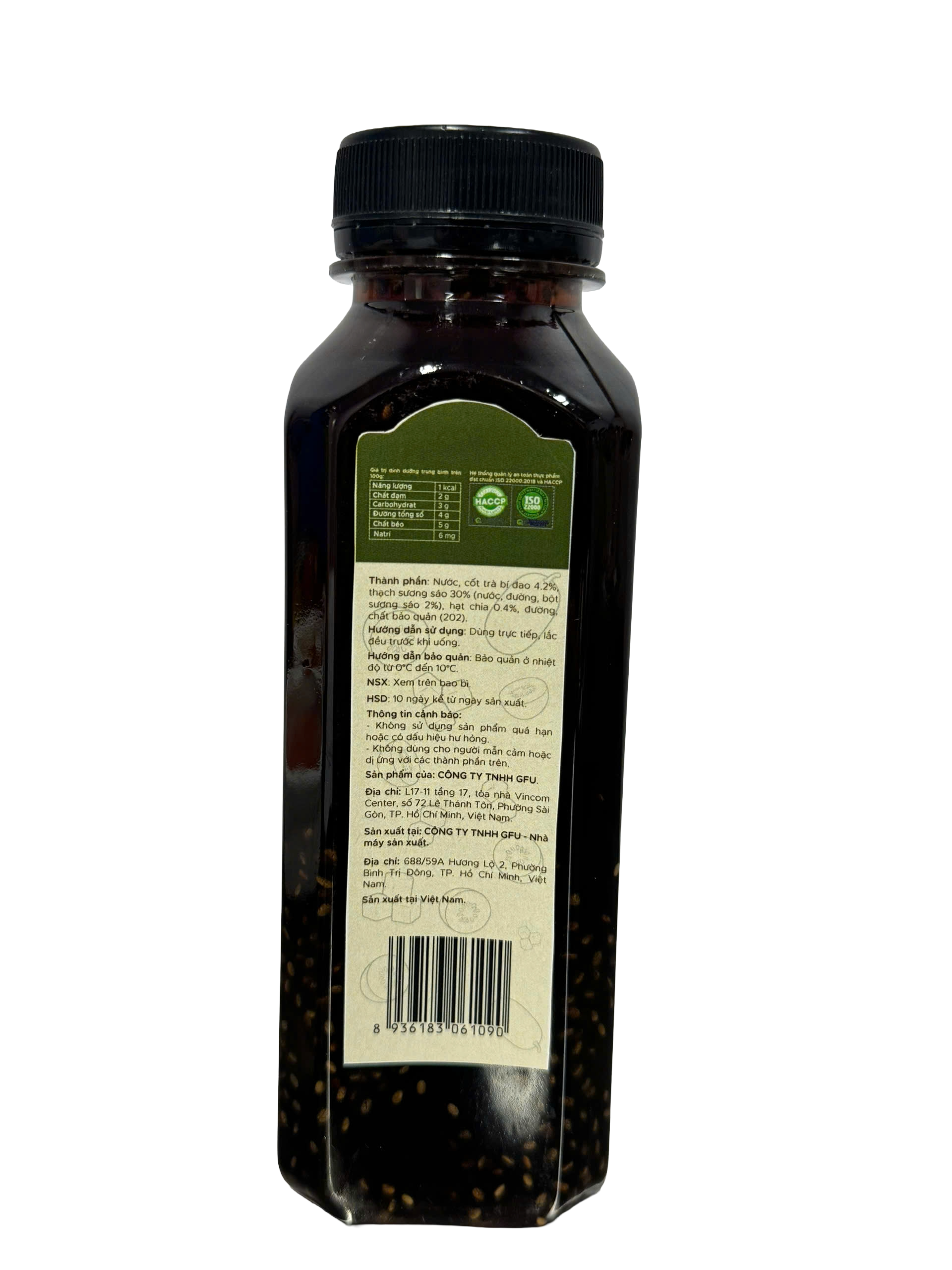 Winter Melon Tea with Grass Jelly & Chia Seeds